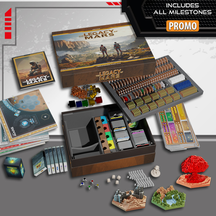 Deluxe-Ausgabe von The Legacy of Mars mit 3D-Plättchen