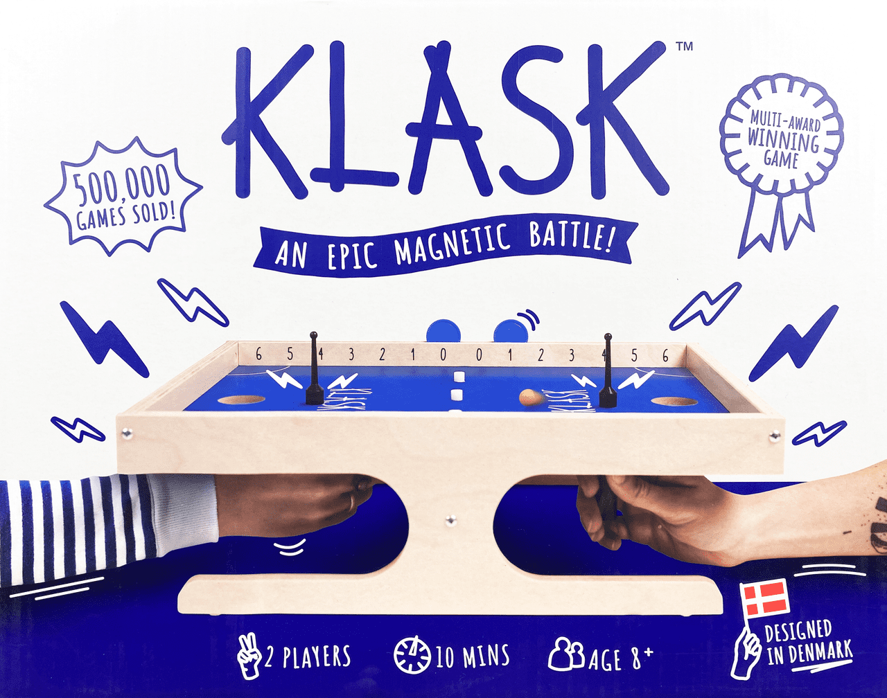 Spielschachtel des Geschicklichkeitsspiels KLASK