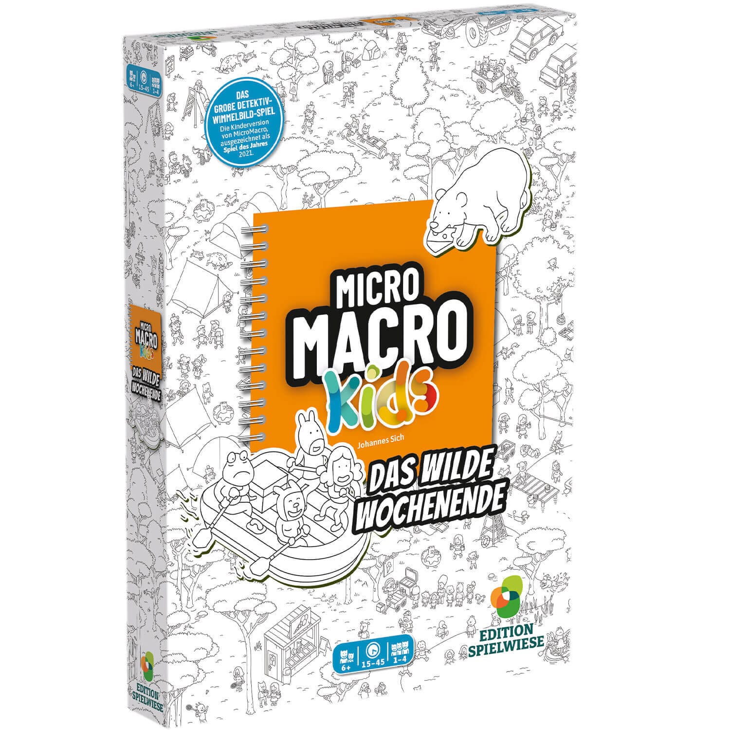 Spielecover von MicroMacro Kids: Das wilde Wochenende, Kinder-Detektivspiel von Edition Spielwiese