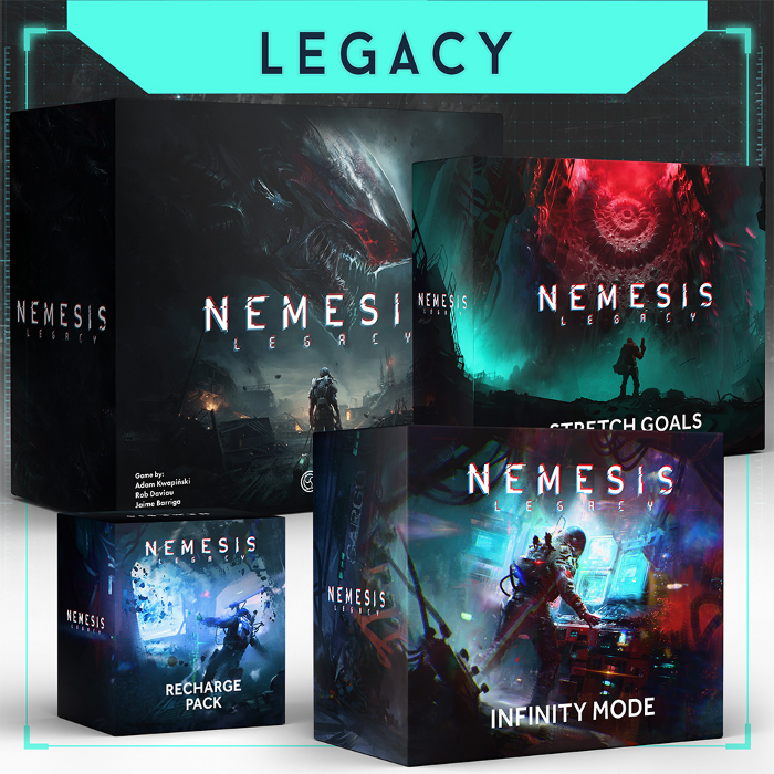 Nemesis: Legacy Core Pledge: Spielschachtel aus der laufenden Gamefound-Kampagne