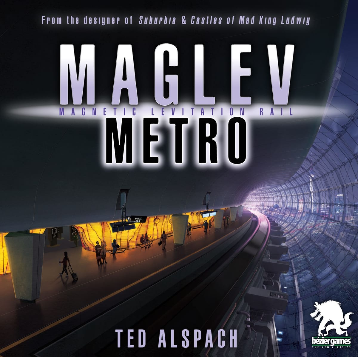 Maglev Metro – Box-Cover des Streckenbau-Spiels von Bézier Games