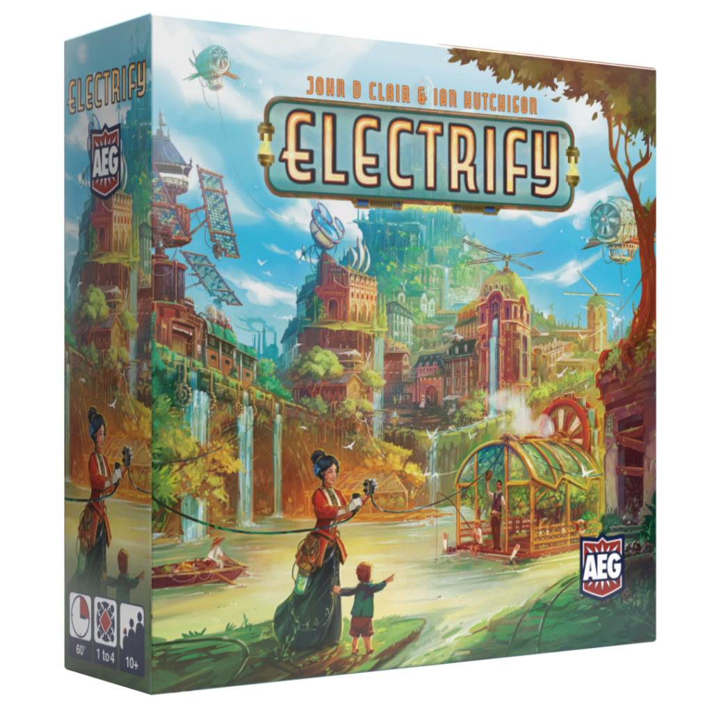 Box des Brettspiels Electrify von Alderac Entertainment Group