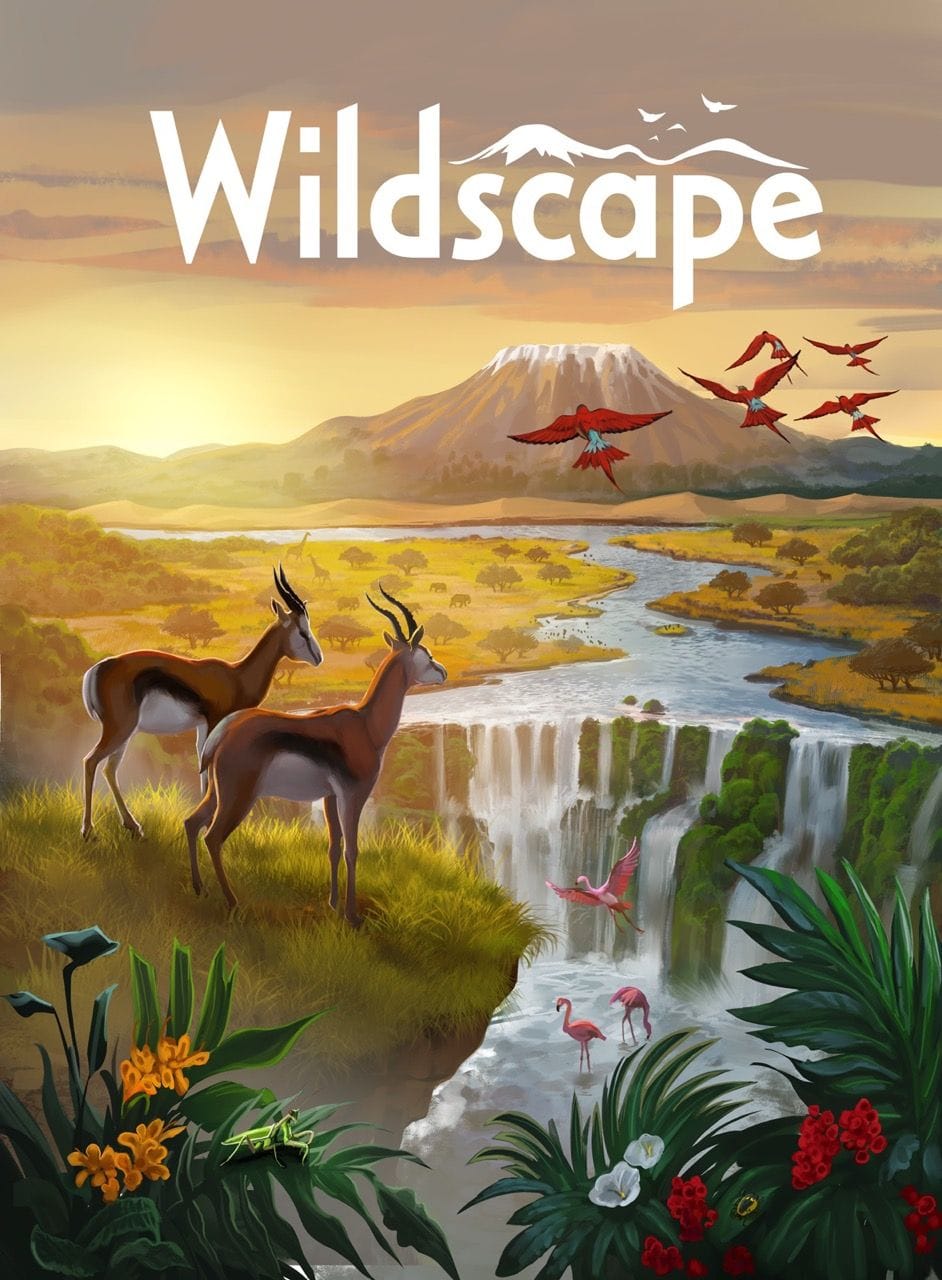 Boxcover von Wildscape, Ökosystem-Aufbauspiel von Karma Games aus Berlin