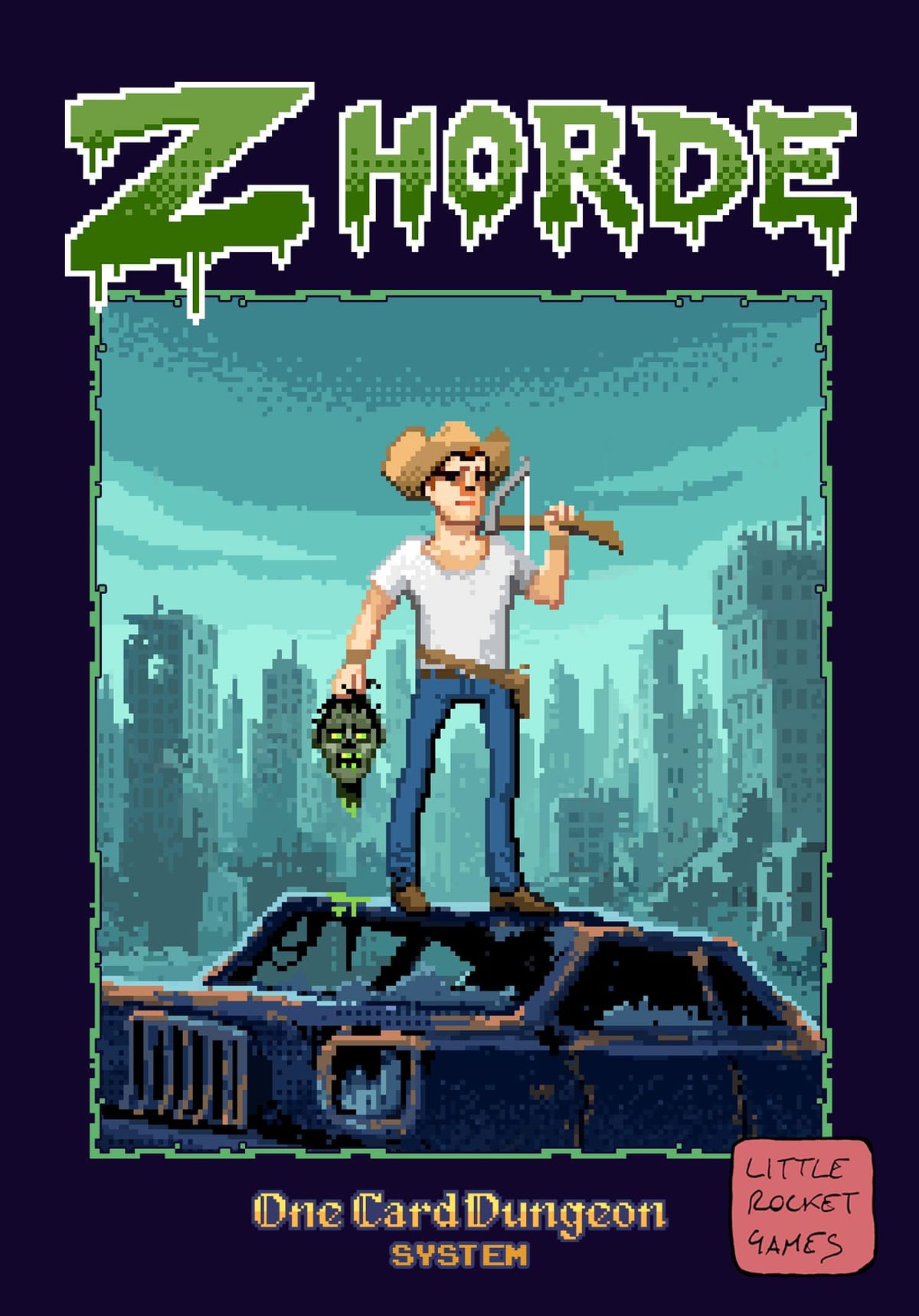 Boxcover von Z Horde, Solo-Dice-Placement-Dungeoncrawler im Zombie-Setting von Little Rocket Games