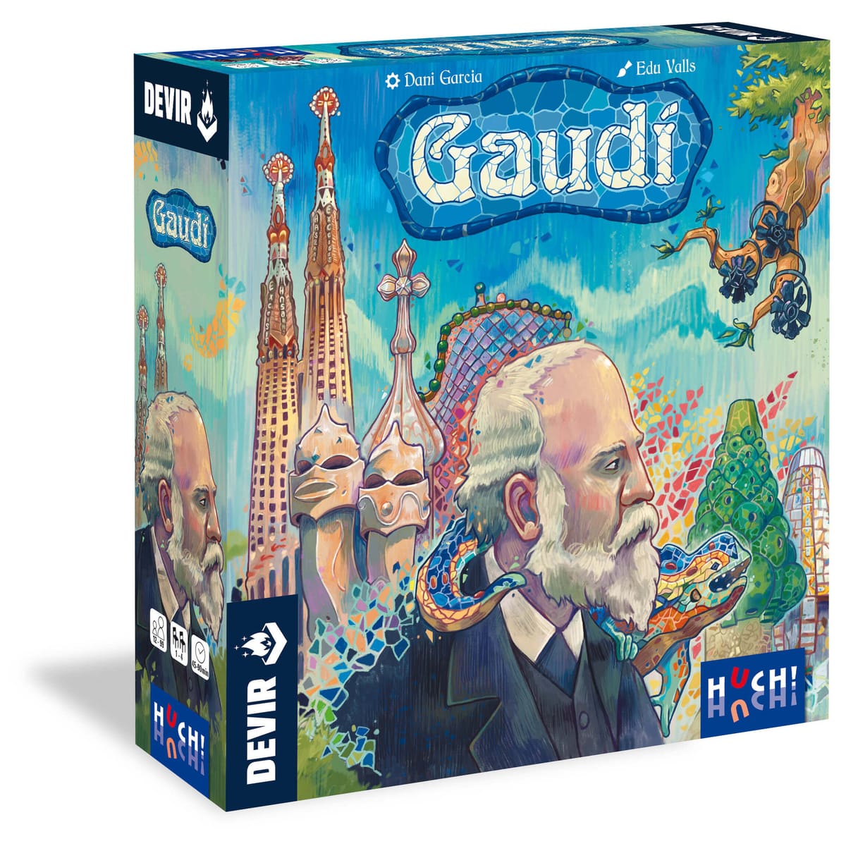 Deutsches Cover des Brettspiels Gaudí von Dani Garcia (HUCH!)