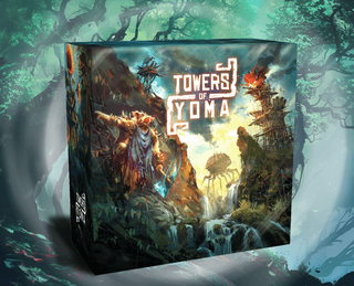 Spielschachtel von Towers of Yoma vor hellem Hintergrund