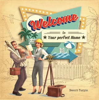Verpackung von Welcome to... (Blue Cocker Games), Gründungstitel der Flip-and-Write-Reihe