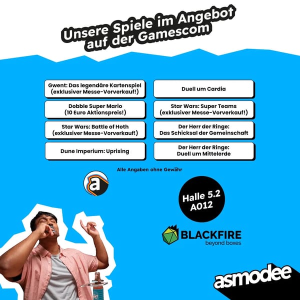 Asmodee auf der Gamescom: Exklusive Vorverkäufe und Aktionen
