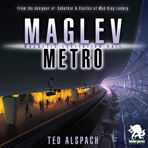 Maglev Metro – Box-Cover des Streckenbau-Spiels von Bézier Games