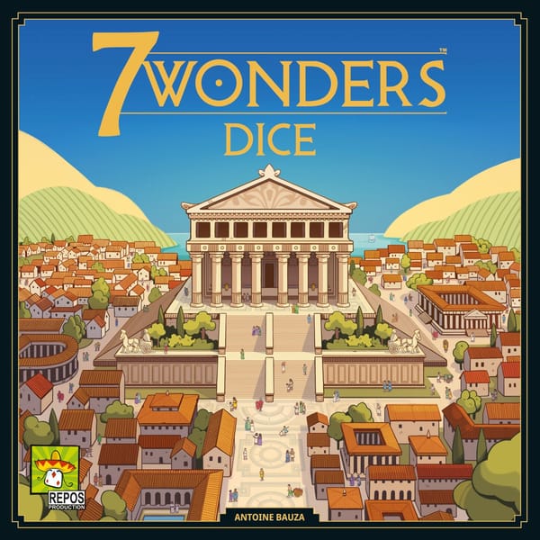 7 Wonders Dice – Box-Cover des Würfelspiels von Antoine Bauza (Repos Production)
