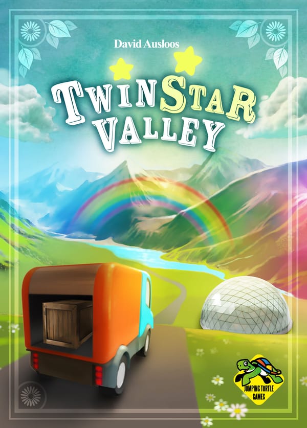 Cover-Artwork von TwinStar-Täler – Logistik-Strategiespiel von David Ausloos (Schwerkraft-Verlag)