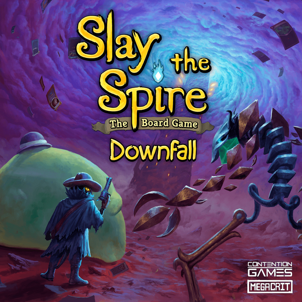 Slay the Spire: The Board Game – Downfall – offizielles BGG-Cover der Erweiterung von Contention Games