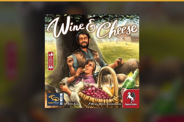 Beitragsbild Wine und Cheese: Cover-Illustration eines Paares beim Picknick mit Wein, Käse und Trauben unter einem Baum, auf navyfarbenem Hausstil-Hintergrund mit Goldlinie.