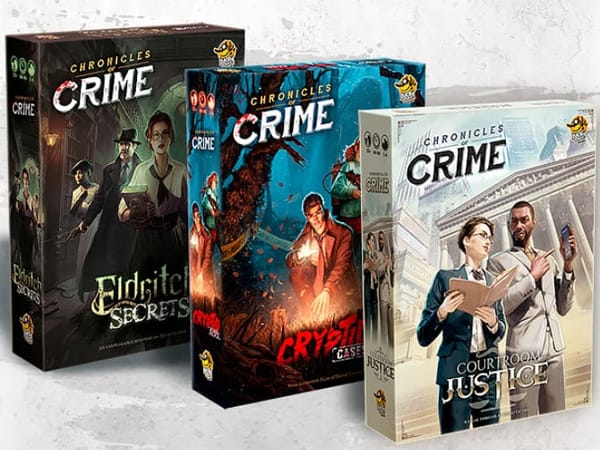 Die drei App-Krimi-Boxen von Chronicles of Crime: Beyond Doubt von Corax Games auf der Spieleschmiede