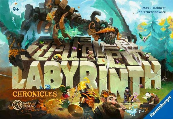 Verpackung von Labyrinth Chronicles mit 3D-Spielbrett-Illustration