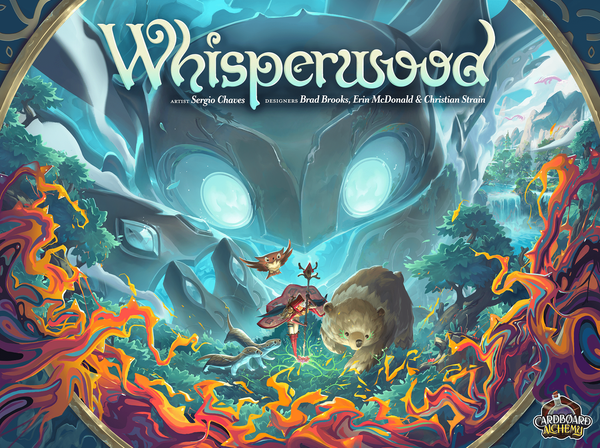 Whisperwood Cover: Beutelbau-Brettspiel von Cardboard Alchemy