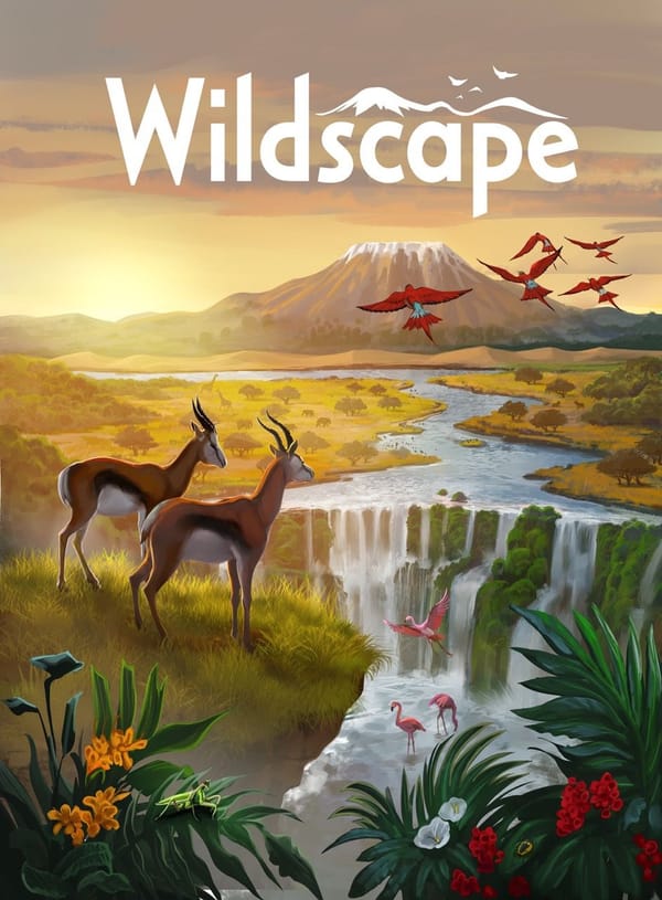 Boxcover von Wildscape, Ökosystem-Aufbauspiel von Karma Games aus Berlin