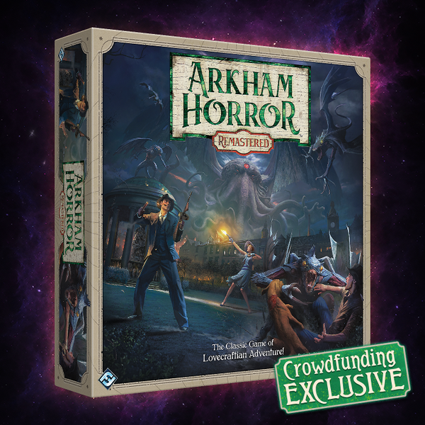 Arkham Horror Remastered: offizielles Boxcover der Gamefound-Kampagne