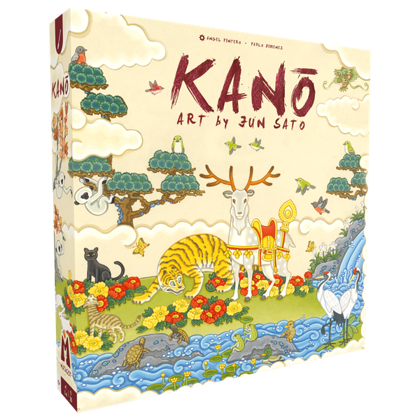 3D-Verpackung des Spiels Kano von Matagot mit Emakimono-Kunstmotiv